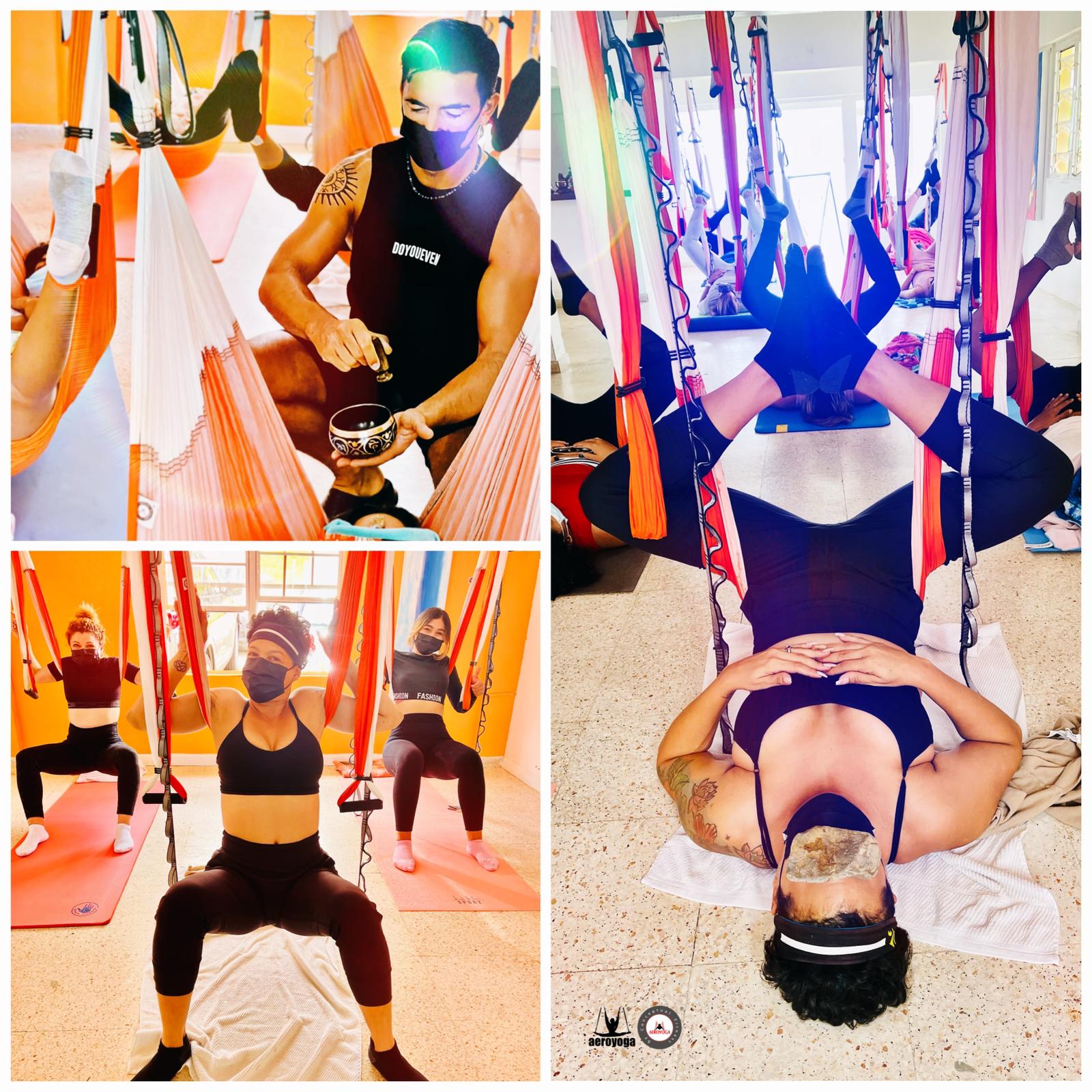 Ejercicio de Meditación en el Columpio de AeroYoga ®. Yoga en Puerto Rico 